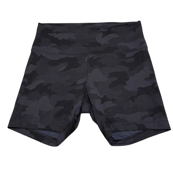 Lululemon Wunder Train High Rise Biker Shorts 12 Camouflage 6" Inseam Running - Picture 1 of 6